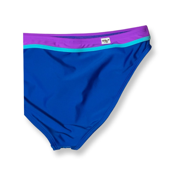 Hobie Bikini Bottom Swimwear Hipster Fit High-Quality Color Block Blue/Purple 16 - Picture 6 of 8